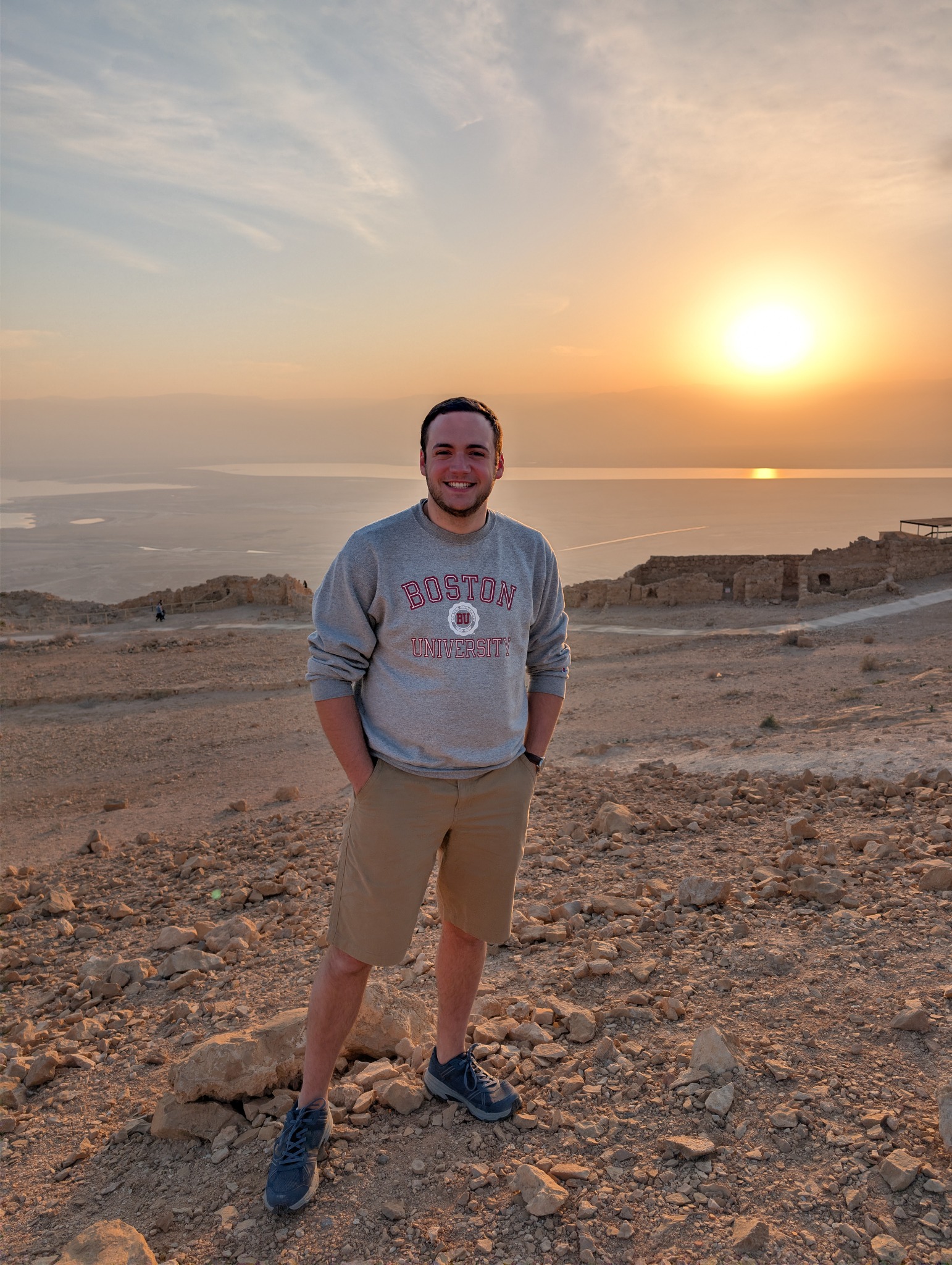 Joshua Sultanik while traveling at sunset